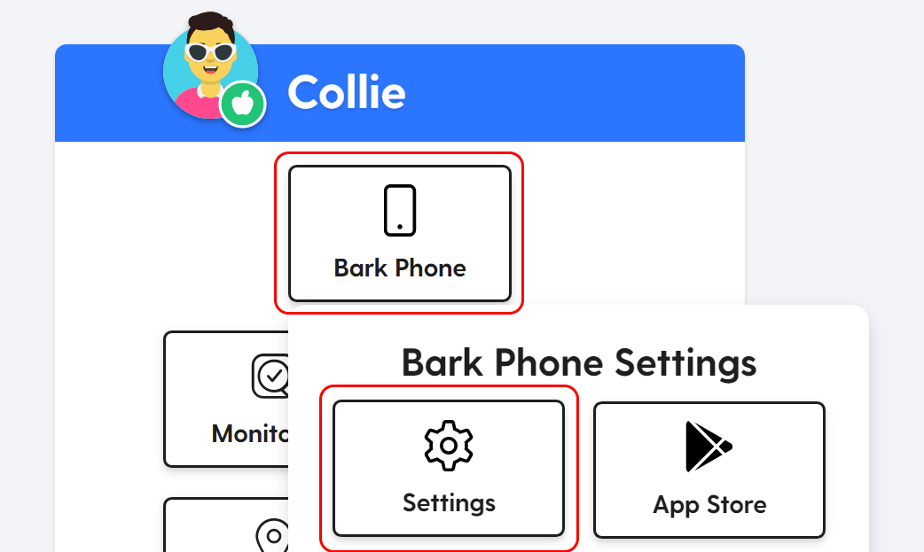 Manage Settings App Access for the Bark Phone Bark
