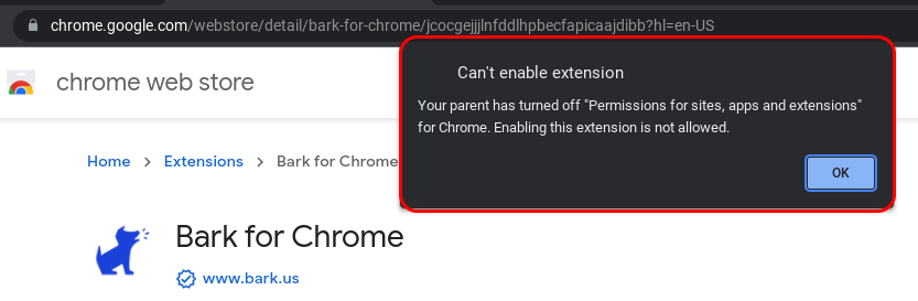 Can't enable Bark for Chrome extension on Chromebook – Bark