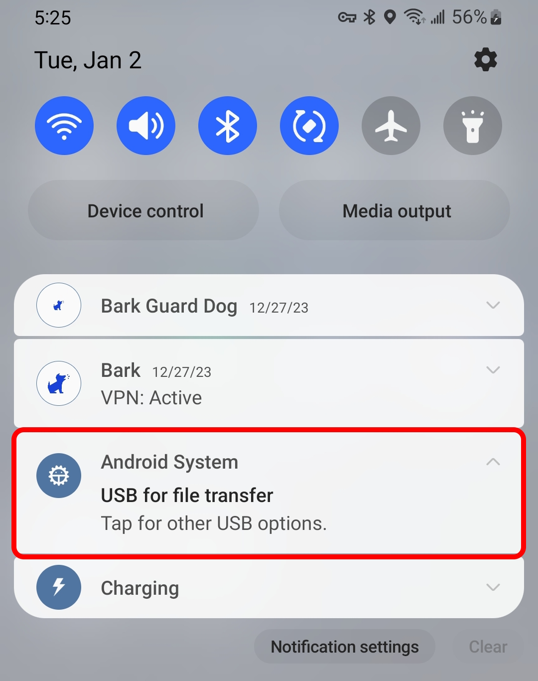 usb for file transfer