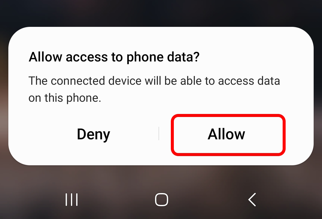 allow access phone data