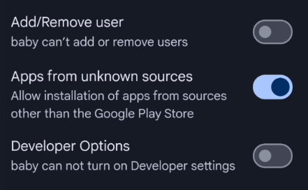 Google Family Link unknown apps on and other stuff off.png