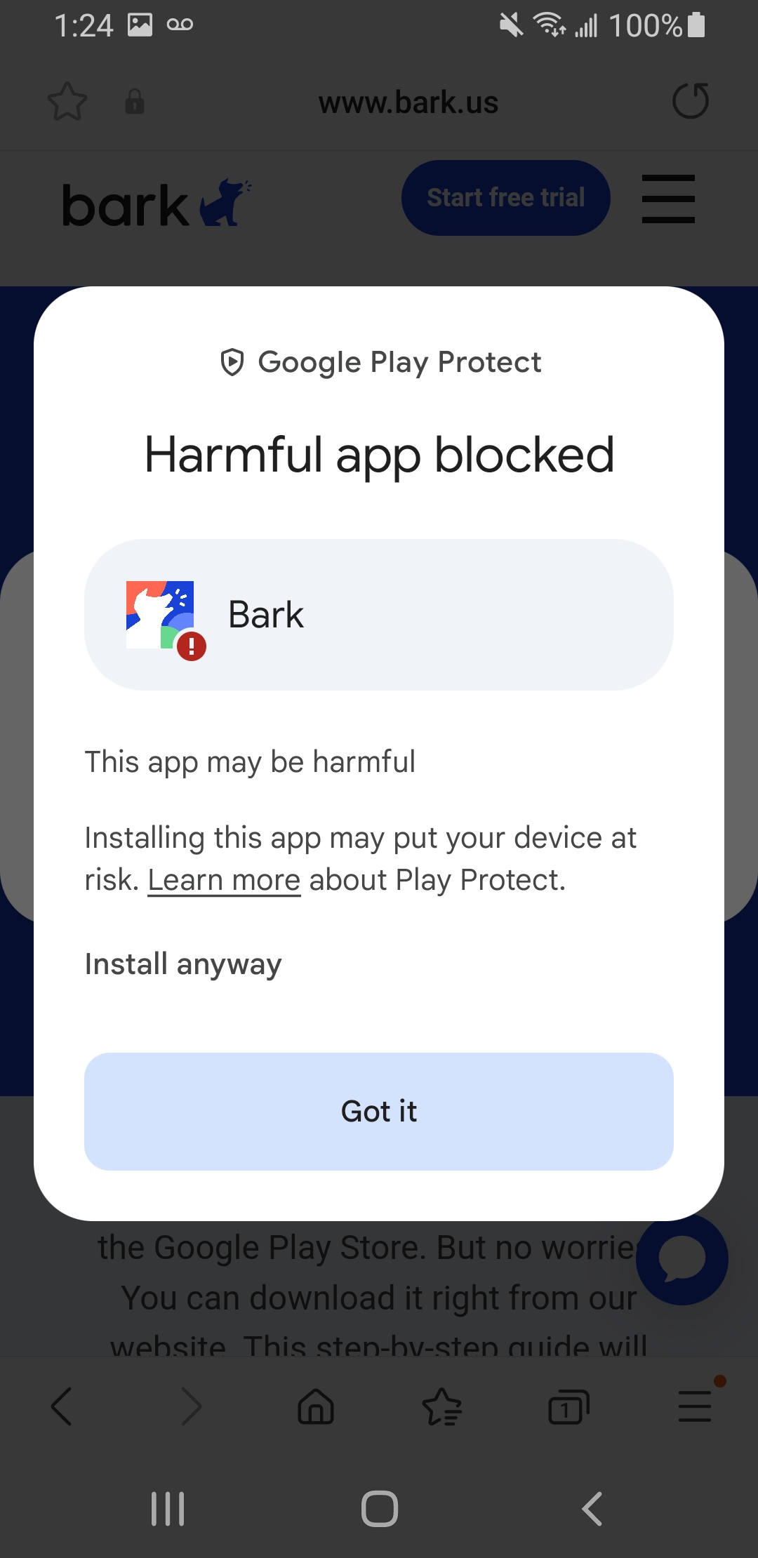 Harmful app blocked by Google Play Protect with More Details and Install Anyway button.jpg