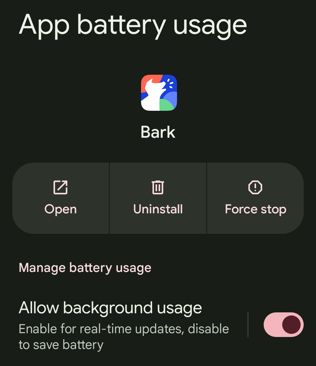android 14 app battery usage - allow background usage setting.png