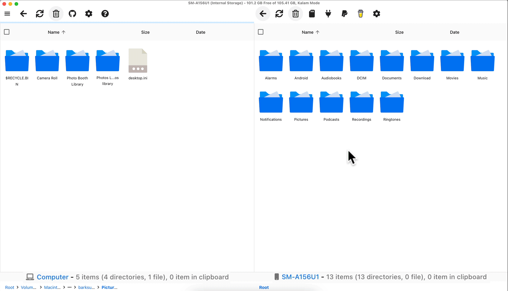 OpenMTP drag files from phone to computer mac.gif