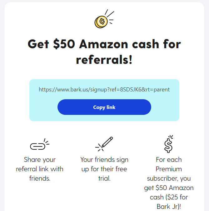 Referral program Bark